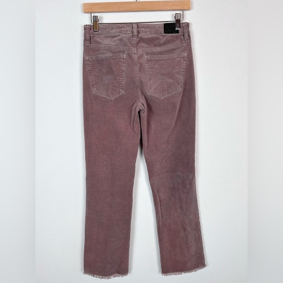 American Eagle Corduroy Hi Rise Crop Flare Purple Mauve 4 Long - Picture 5 of 10